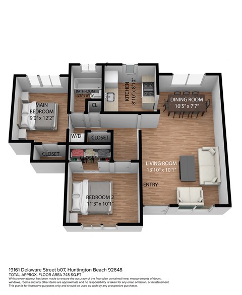 2 bed 2 bath at Huntington Manor Homes Apartment, Huntington Beach, California